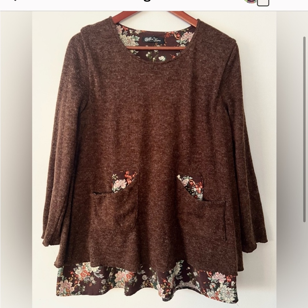 Boutique-HK-Floral Boho Layered Chiffon tunic Top- CottageCore-So soft-EUC-SzM😍 - Picture 11 of 11